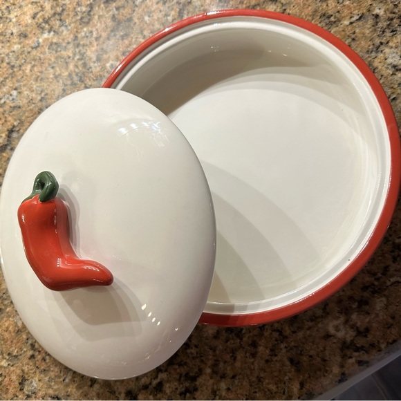 Red Chili Pepper Ceramic Tortilla Holder - Picture 2 of 5